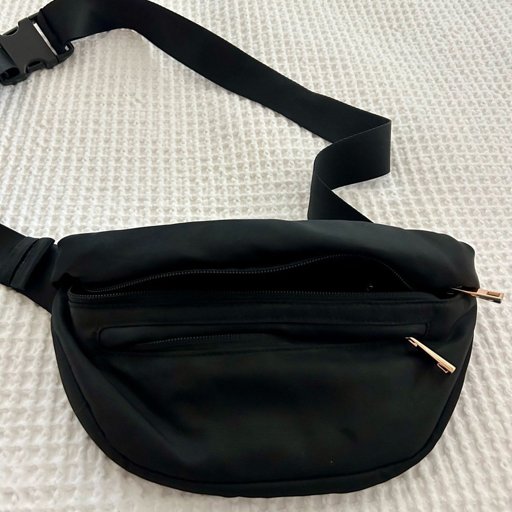 a new day Black Belt Bag with Gold Zippers